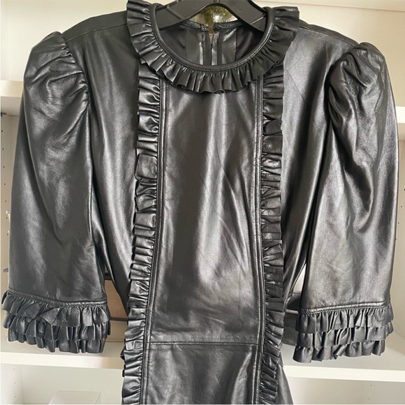 VAMPIRE’S WIFE butter soft black leather Mini Dress- worn on redcarpet/premiere - Picture 5 of 5